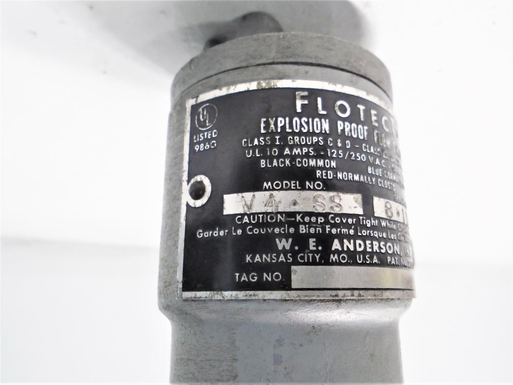 W. E. Anderson Flotect 1-1/2" Explosion Proof Vane Operated Flow Switch V4-SS